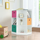 3-Tier Kids Storage Shelf Corner Cabinet with 3 Baskets