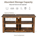 Modern Farmhouse TV Stand Entertainment Center for TV's up to 55Inch with Open Shelves-Brown