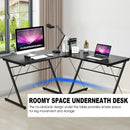 59" L-Shaped Corner Desk Computer Table for Home Office Study Workstation-Black