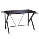 K-Shaped Computer Gaming Desk 45" Racing Desk with Cup Headphone Holder and Game Storage