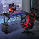 K-Shaped Computer Gaming Desk 45" Racing Desk with Cup Headphone Holder and Game Storage