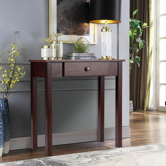 Small Space Console Table with Drawer for Living Room Bathroom Hallway-Espresso