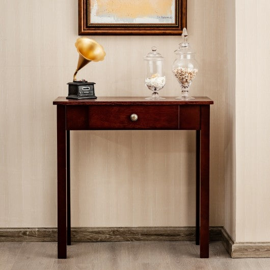 Small Space Console Table with Drawer for Living Room Bathroom Hallway-Espresso