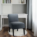 Accent Chair Fabric Upholstered Leisure Chair with Wooden Legs-Gray