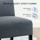 Accent Chair Fabric Upholstered Leisure Chair with Wooden Legs-Gray