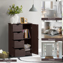 Standing Indoor Wooden Cabinet with 4 Drawers-Brown