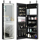 Door Wall Mount Touch Screen Mirrored Jewelry Cabinet-Black