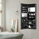 Door Wall Mount Touch Screen Mirrored Jewelry Cabinet-Black