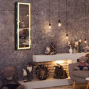 Door Wall Mount Touch Screen Mirrored Jewelry Cabinet-Black