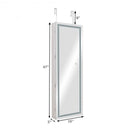 Door Wall Mount Touch Screen Mirrored Jewelry Cabinet-White