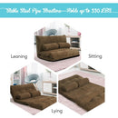 6-Position Adjustable Sleeper Lounge Couch with 2 Pillows-Coffee
