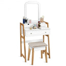 Makeup Vanity Table Dressing table and Cushioned Stool Set