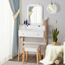 Makeup Vanity Table Dressing table and Cushioned Stool Set