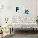 Living Room Wooden Leg Armless Loveseat Sofa-Multicolor