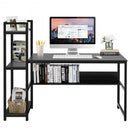 59" Computer Desk Home Office Workstation 4-Tier Storage Shelves-Black