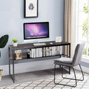 55" Computer Desk Writing Table Workstation Home Office with Bookshelf-Espresso