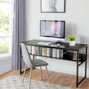 55" Computer Desk Writing Table Workstation Home Office with Bookshelf-Espresso