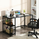 47"-55" Computer Desk Office Study Table Workstation Home with Adjustable Shelf Black-L