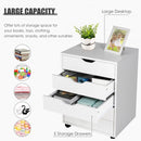 5 Drawer Mobile Lateral Filing Storage Home Office Floor Cabinet with Wheels-White