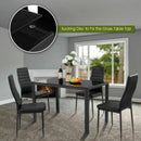 5 pcs Metal Frame and Glass Tabletop Dining Set