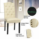 Set of 2 Tufted Upholstered Dining Chair-Beige