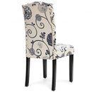 Set of 2 Tufted Upholstered Dining Chair-Black & White