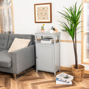 Bathroom Wooden Floor Cabinet with Multifunction Storage Rack-Gray