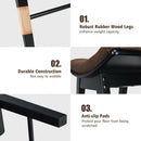 Modern Dressing Makeup Stool with Concave Seat Rubberwood Legs-Black