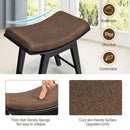 Modern Dressing Makeup Stool with Concave Seat Rubberwood Legs-Black