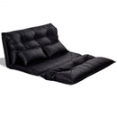 Foldable PU Leather Leisure Floor Sofa Bed w- 2 Pillows