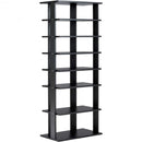 7-Tier Dual Shoe Rack Free Standing Shelves Storage Shelves Concise-Black