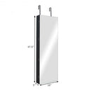 Lockable Storage Jewelry Cabinet with Frameless Mirror-Black