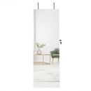Lockable Storage Jewelry Cabinet with Frameless Mirror-White