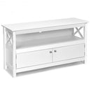 44" Wooden Storage Cabinet TV Stand-White