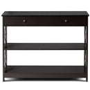 Console Table 3-Tier with Drawer and Storage Shelves-Espresso