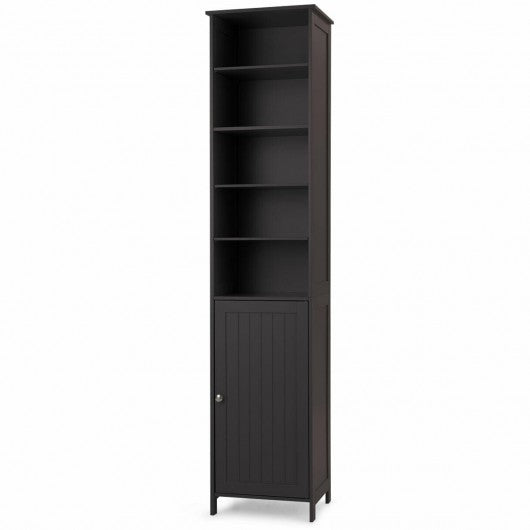 72'' Bathroom Tall Floor Storage Cabinet Freestand Shelving Display Brown