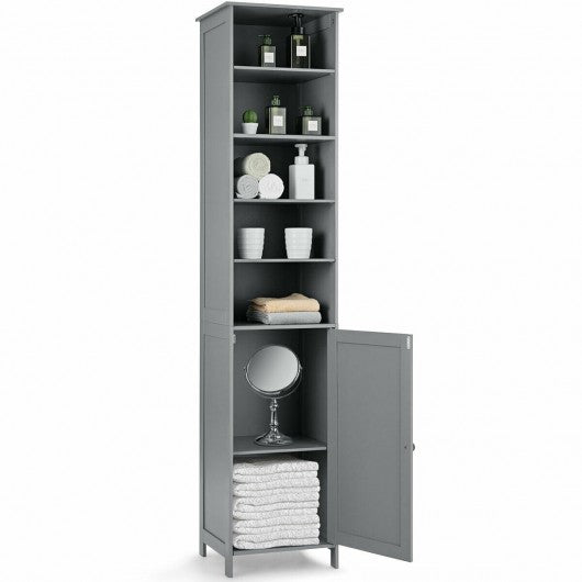 72'' Free Standing Tall Floor Bathroom Storage Cabinet-Gray