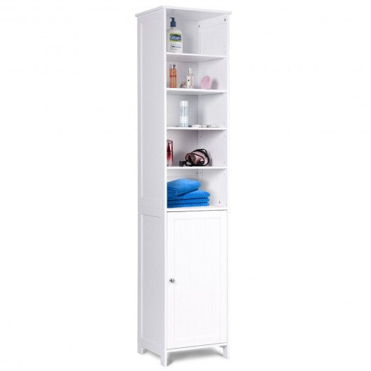 72" H Bathroom Free Standing Floor Storage Shelving Cabinet