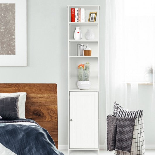 72" H Bathroom Free Standing Floor Storage Shelving Cabinet