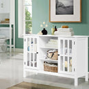 Wood TV Stand Console Cabinet for 50" TV-White