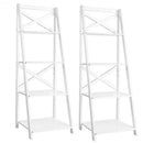 4-Tier Wood Display Storage Bookshelf-White