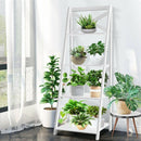 4-Tier Wood Display Storage Bookshelf-White