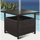 Outdoor Patio Rattan Wicker Steel Side Deck Table