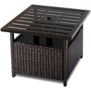 Outdoor Patio Rattan Wicker Steel Side Deck Table