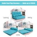 Foldable Floor 6-Position Adjustable Lounge Couch-Blue