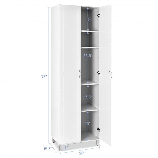 2-Door Kitchen Pantry Cupboard Tall Storage Cabinet
