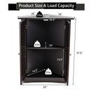 Bathroom Corner Storage Freestanding Floor Cabinet with Shutter Door-Brown