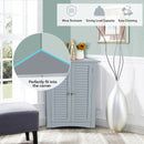 Bathroom Corner Storage Freestanding Floor Cabinet with Shutter Door-Gray