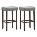 Set of 2 Nailhead Saddle Bar Stools 29" Height