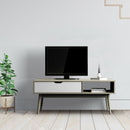 Coffee Cocktail Accent Table with Drawer and Storage Shelf-Gray